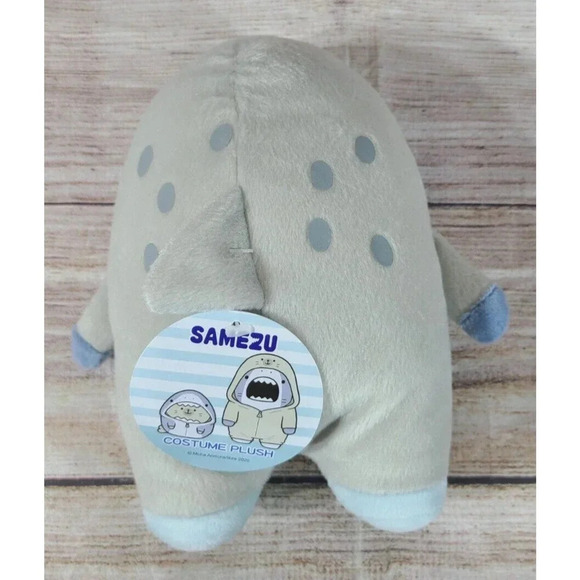 Samezu Plush Jaggy Stuffed Animal Toy Shark Gray Blue Clever Idiots 7.5" New - Picture 2 of 4